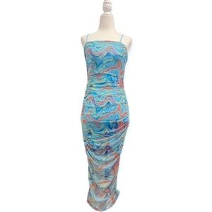 NWT wild fable psychedelic print micro mesh maxi dress